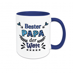 bester papa blau farbig keramik