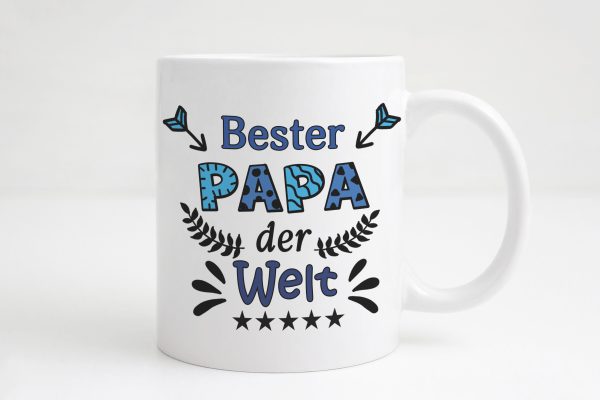 bester papa blau keramik