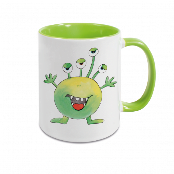 monster tasse grün farbig geschenk